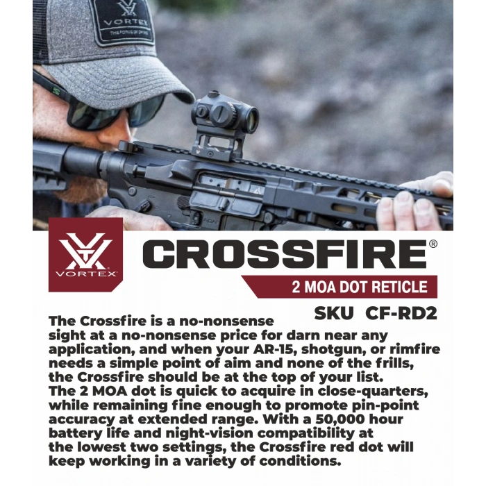 Vortex Crossfire 2 MOA Red Dot Nişangah – CF-RD2 ORJİNAL ÖMÜR BOYU GARANTİ