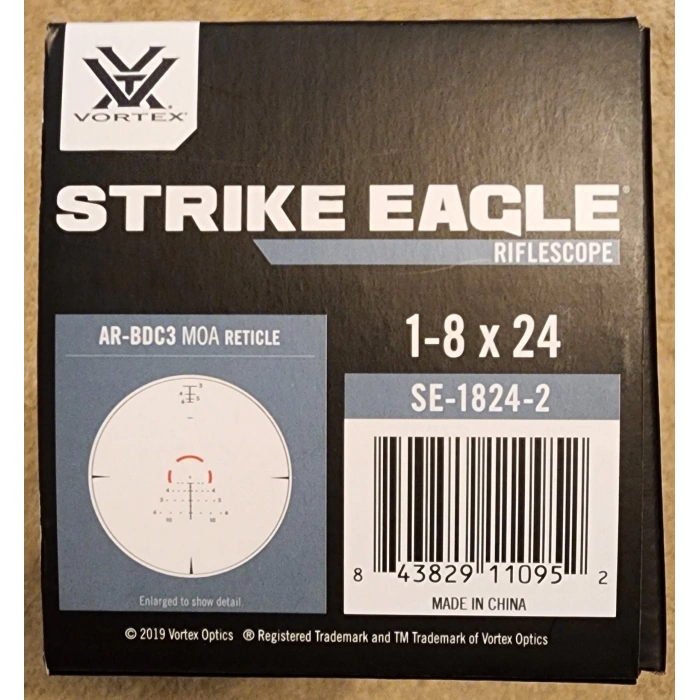 Vortex Strike Eagle 1-8x24 Se-1824-2 AR-BDC3 (MOA) Tüfek Dürbünü ORJİNAL