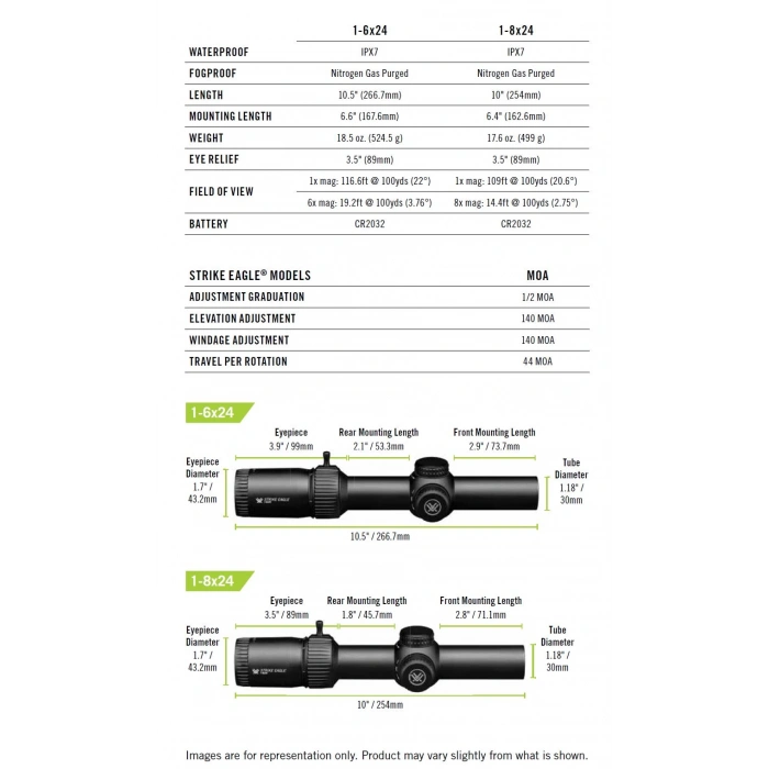 Vortex Strike Eagle 1-8x24 Se-1824-2 AR-BDC3 (MOA) Tüfek Dürbünü ORJİNAL