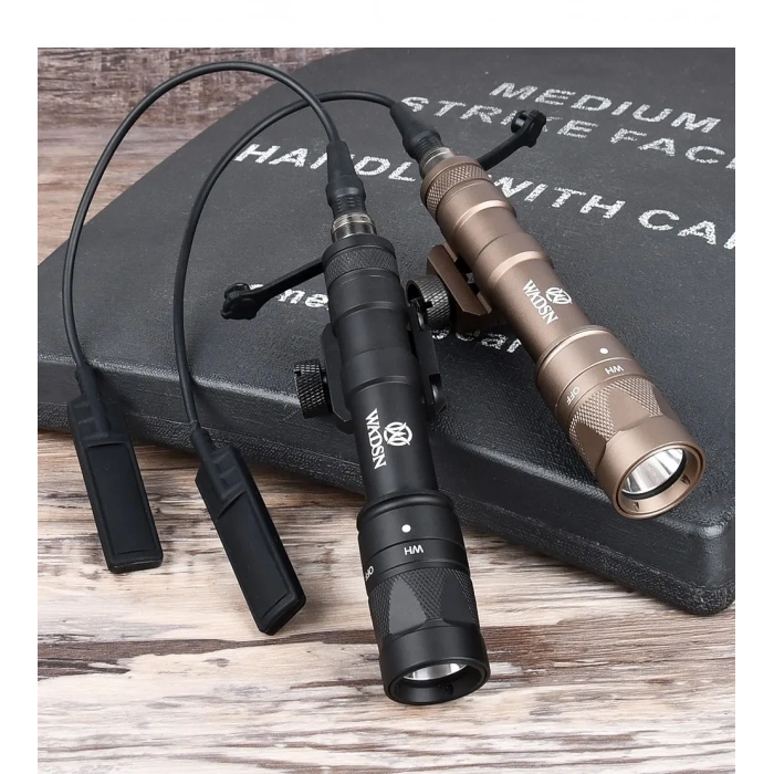 Tüfek Feneri 22mm Wadsn Metal M300W Strobe Scoutlight M600W el feneri avcılık silah feneri Airsoft kablolu metal fener 22 mm ray için