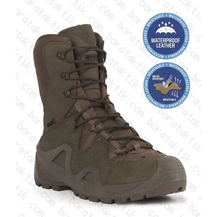 YDS Yeşil Askeri Bot Fermuarlı 4 Mevsim Astor Haki Yeşil