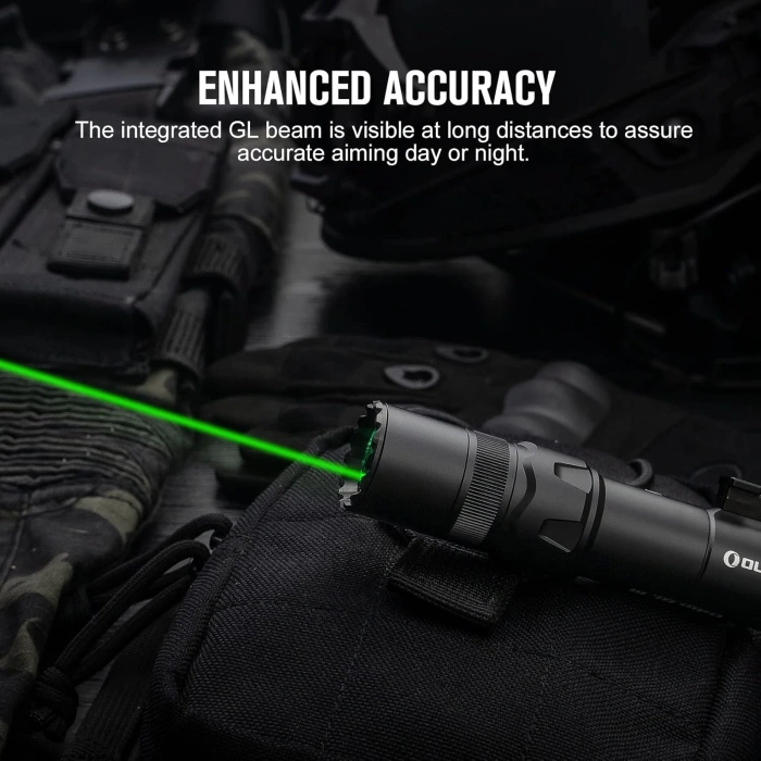 Olight Odin GL M siyah 1500 lümen Orjinal Tüfek Feneri Yeşil Lazerli, El Feneri,Kablolu Yeşil Tüfek Lazeri