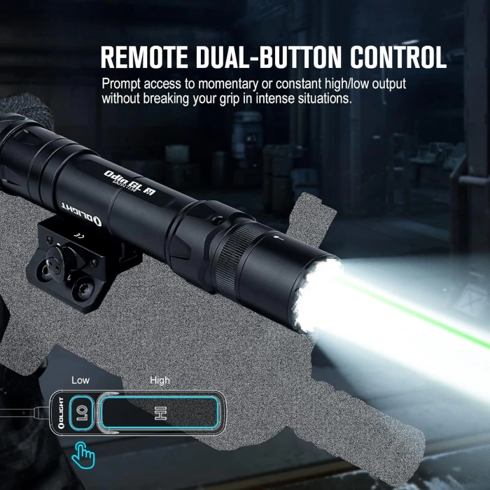 Olight Odin GL M siyah 1500 lümen Orjinal Tüfek Feneri Yeşil Lazerli, El Feneri,Kablolu Yeşil Tüfek Lazeri