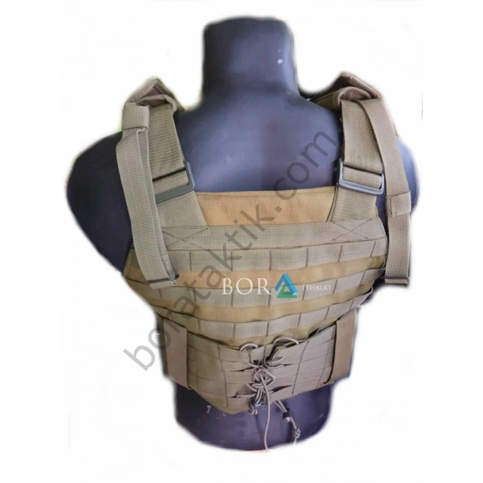 Yeşil Hücum Yeleği hk33 G3 MPT76 Ak47 Göbek Üstü (Plakalıklı)