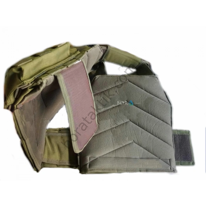 Yeşil Hücum Yeleği hk33 G3 MPT76 Ak47 Göbek Üstü (Plakalıklı)