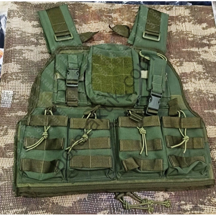 Yeşil Hücum Yeleği hk33 G3 MPT76 Ak47 (Plakalıklı)