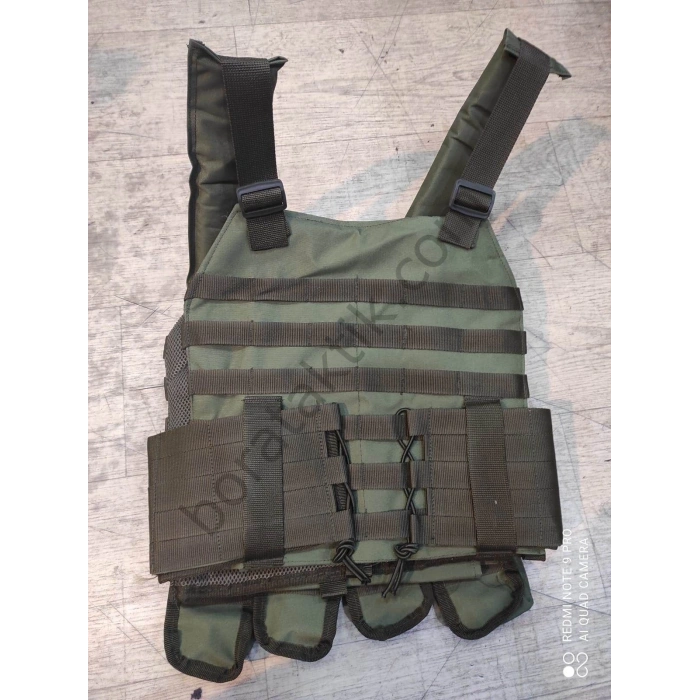 Yeşil Hücum Yeleği MPT55-AK47 Sig Göbek Üstü (Plakalıklı)
