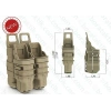Hızlı 5.56 Desert Şarjör Cebi + 2x 9mm Şarjör Cebi Plastik Fast Mag Pouch