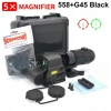 Markasız 558 Beyaz Camlı Reddot ve G45 5x Magnifier Replika Holografig Nişangah Airsoft ve 36 KB içindir