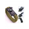 Paracord Bileklik Pusula, Bıçak, Düdük, Çakmak Taşı 22cm