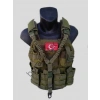 Yeşil Hücum Yeleği hk33 G3 MPT76 Ak47 Göbek Üstü (Plakalıklı)