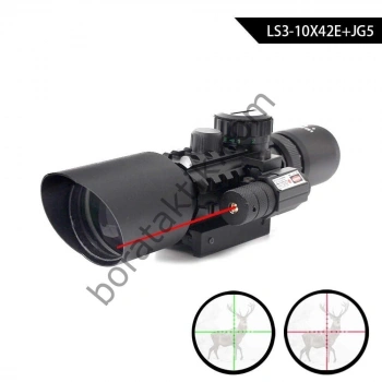 3-10x42 EG Kırmızı Lazerli Nikula Tüfek Dürbünü