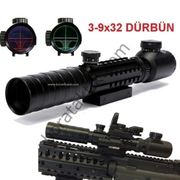 3-9x32EG Spike Raylı Tüfek Dürbünü Işıklı