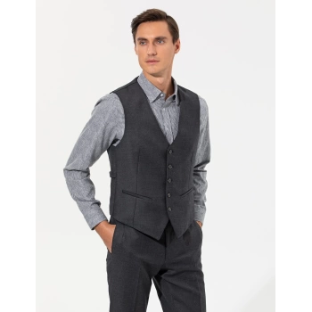 Takım Elbise için Çelik Yelek Siyah 3a Seviye Slim Fit Yelek