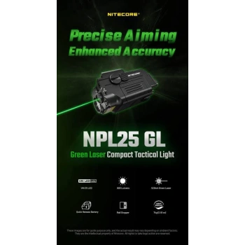 Nitecore NPL25 GL Yeşil Lazerli Tabanca Feneri