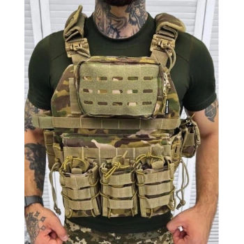 Multicam QR Hücum Yeleği Kurtulmalı Quick Release Ar15 Mpt76 MPT55 Ak47 (Plakalıklı)