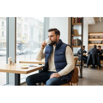 Şişme Fermuarlı Kolsuz Çelik Yelek Siyah 3a Seviye, Erkek Şişme Kolsuz Yelek 9MM Moncler