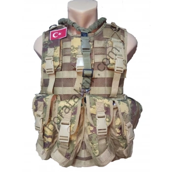 AK47 7,62 - 5,56 Hücum Yeleği Çölrengi Fileli 4lü (Plakalıklı)