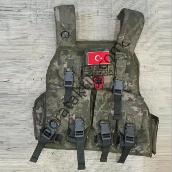 AK47 Hücum Yeleği Yeni TSK Kamuflaj Kapaklı (Plakalıklı)