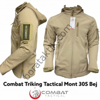 Combat Tactical Softshell Çift Katlı Çölrengi Çift Katlı Mont