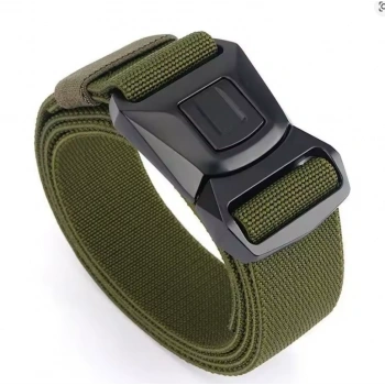 Düğmeli Çelik Tokalı Haki Taktik Kemer İthal 38mm Genişlik