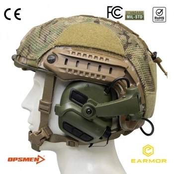 Earmor M31X Mark3 Milpro Mikrofonsuz İşitme Koruyucu Arka Ray Uyumlu Kulaklık - Yeşil