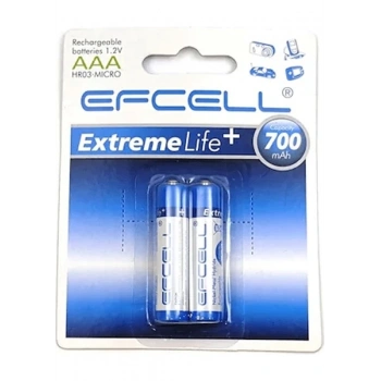 Elektronik Atış Kulaklığı Pili Şarjlı 2 Adet 700 Mah Efcell,Pil 700 Mah Şarj Edilebilir Aaa 1.2V Nı-Mh 1li Ince Kalem Pil Efcell HR03-MICRO