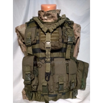 G3 HK Hücum Yeleği Haki Fileli Çantalı (Plakalıklı)