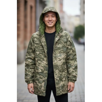 Goratex Soğuk İklim Pixel Kamuflaj Parka Mont