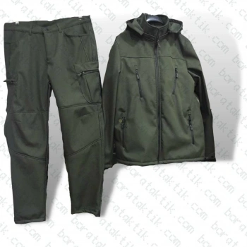 Goratex Soğuk İklim Softshell Mont Pantolon Haki