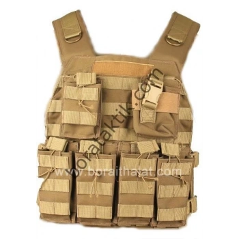 HK33 G3 Sig Hücum Yeleği Çölrengi Göbek Üstü (Plakalıklı)