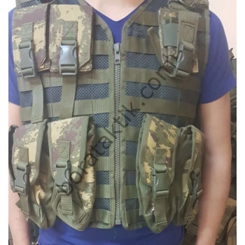 Keleş Hücum Yeleği 6 Lı Fileli Fermuarlı (Plakalıklı)