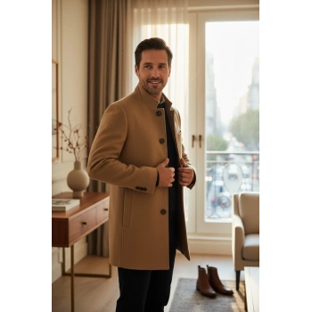 Kurşun Geçirmez Erkek Kaşe Mont  MONT 3a Seviye Hardal Renk