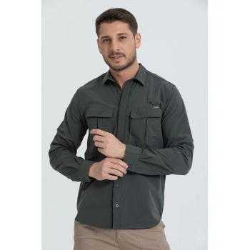 Likralı Olimpos TAKTİK KORUMA GÖMLEĞİ Outdoor Gömlek Cascades Explorer Haki