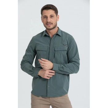 Likralı Olimpos TAKTİK KORUMA GÖMLEĞİ Outdoor Gömlek Cascades Explorer Nil yeşili