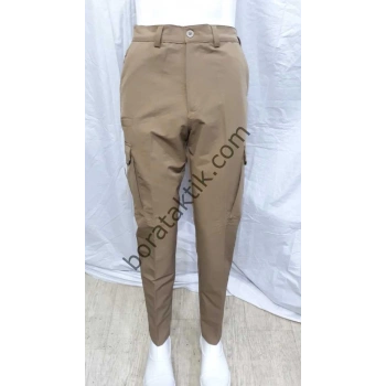 Likralı Taktik Kargo Pantolon Çöl Sarısı Bora