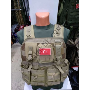 MPT-HK-G3 Çöl Sarı Hücum Yeleği Fileli (Plakalıklı) Yeni