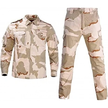 Libya Çöl Kamuflaj F16 Fermuarlı Askeri Kamuflaj Takım