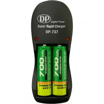 Battery Charger, Battery Charger 2-pack DP-737 Battery Charger (Aa/aaa/ni-Mh/ni-Cd) + 2 x 700 Mah Rechargeable Batteries Included