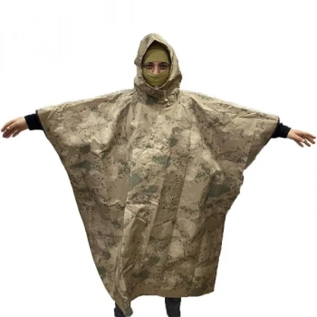 Jandarma Kamuflaj Su Geçirmez Askeri Panço Yağmurluk Orjinal