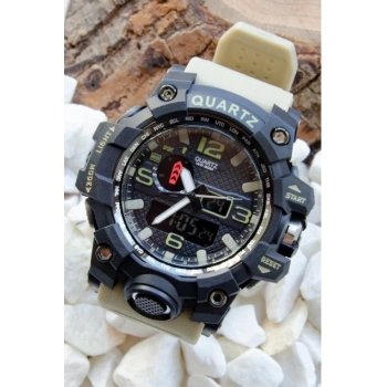 QUAMER Gshock Modeli Çöl Kamuflaj Kol Saati Mens 50M Su Geçirmez SPOR MODEL