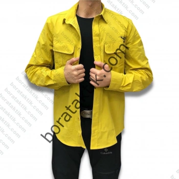 Likralı TAKTİK KORUMA GÖMLEĞİ Outdoor Gömlek Terletmez Likralı Cascades Explorer Sarı