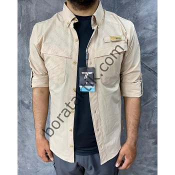 Likralı TAKTİK KORUMA GÖMLEĞİ Outdoor Taktik Gömlek PFG Krem