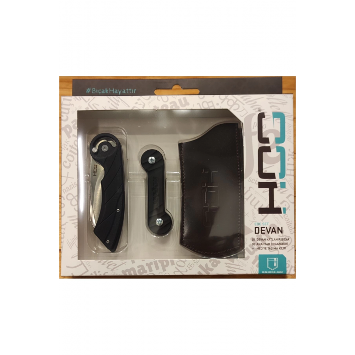 HOG sasmir ÇAKI + ANAHTARLIK + KILIF EDC LİSANSLI SET (SİYAH-MAVİ-GRİ)