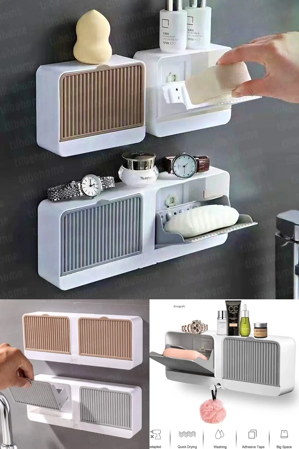 1 ALANA + 1 HEDİYE 2 ADET 2 BÖLMELİ SABUNLUK