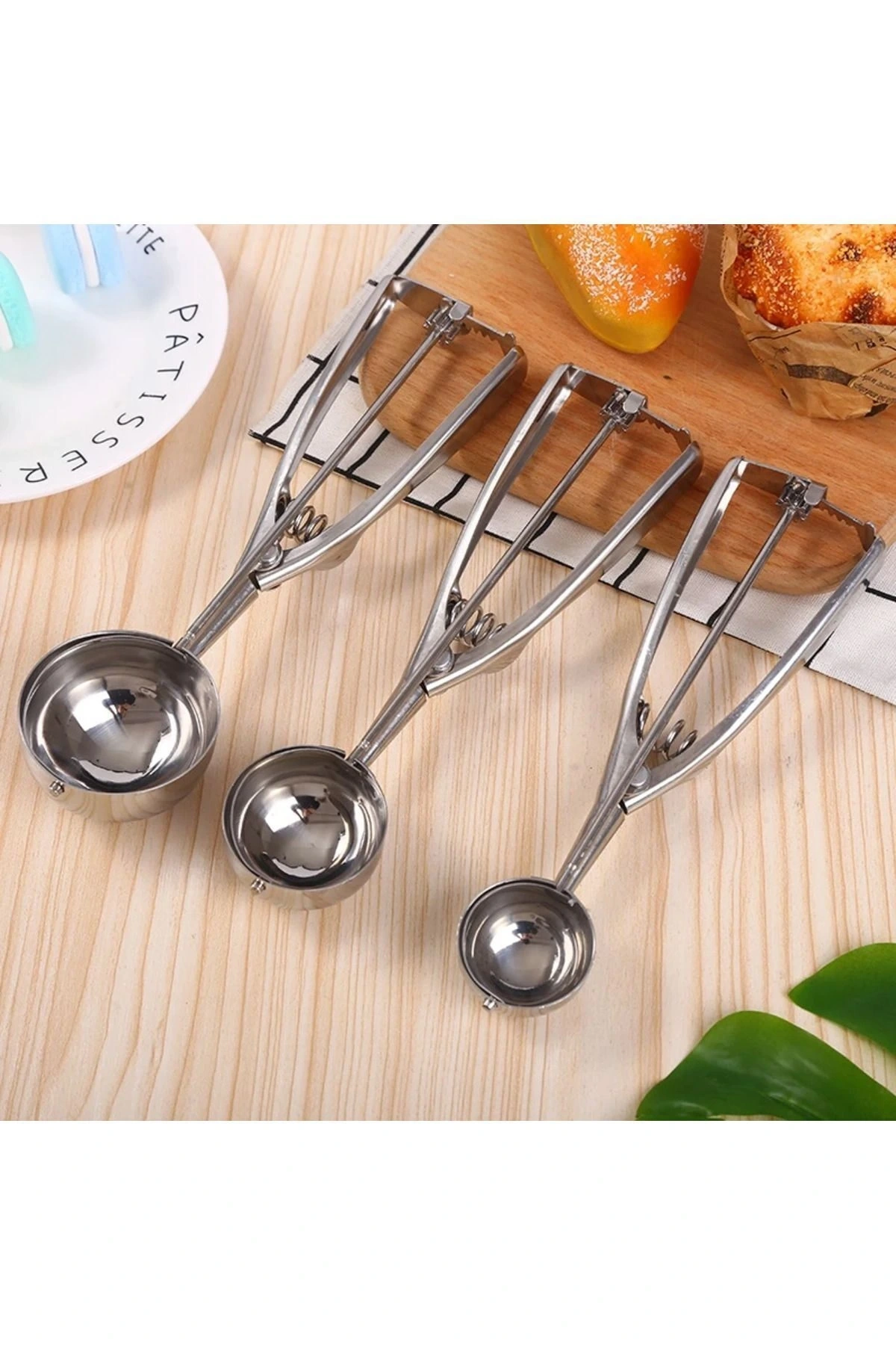 Paslanmaz Çelik Dondurma Kepçesi Helva Kaşığı Büyük Boy