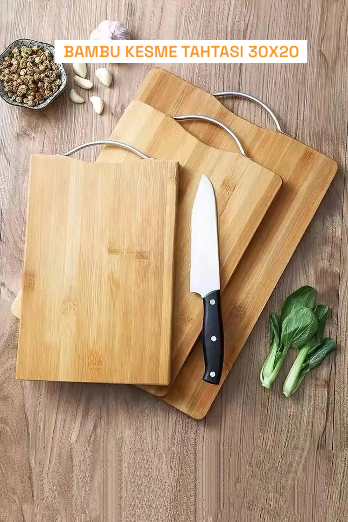 Kesme Tahtası Metal Saplı Kesme Tahtası Et Sebze Kesme Tahtası 30x20