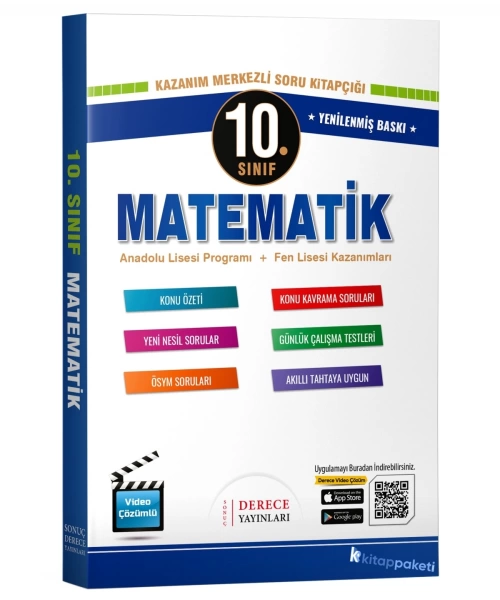 Derece Yayınları 10. Sınıf Matematik Kazanım Merkezli Soru Kitapçığı