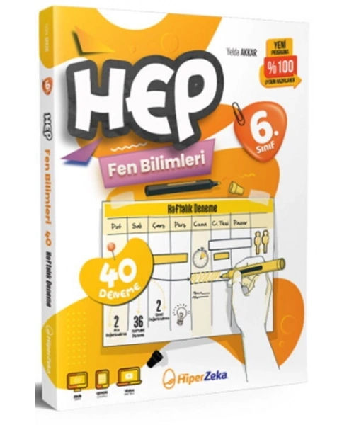 2025 BASKI Hiper Zeka Yayınları 6. Sınıf Hep Fen Bilimleri 40 Haftalık Deneme