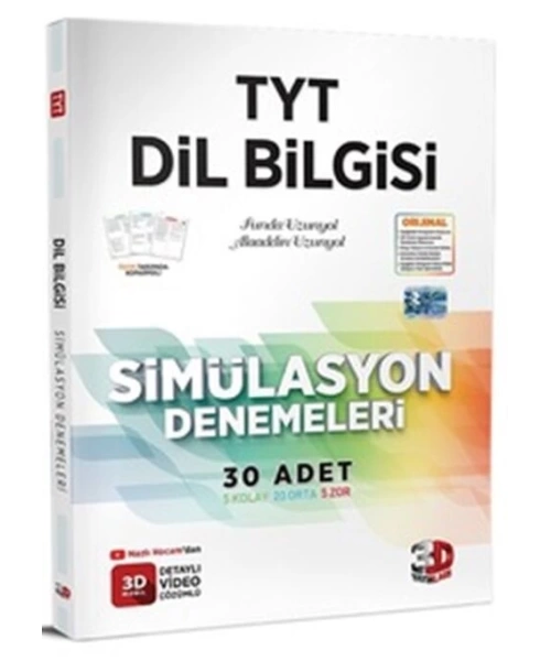 3D YAYINLARI TYT DİL BİLGİSİ SİMİLASYON 30 LU DENEME